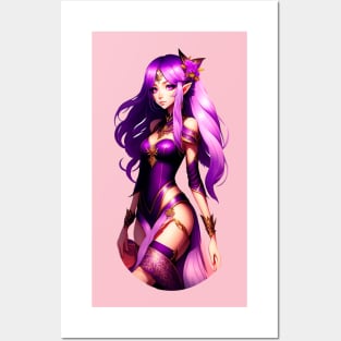 Purple elf girl style Posters and Art